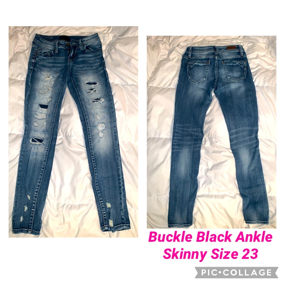 Buckle Black Skinny Jeans